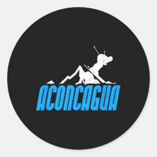 Sticker Rond Aconcagua Ski Snowboard France Resort Distre