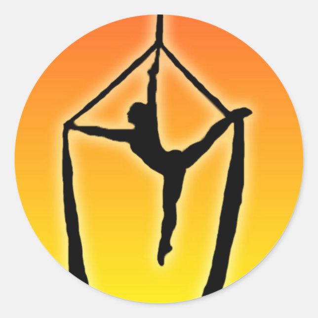 Sticker Rond Acrobatapillar au coucher du soleil (Devant)