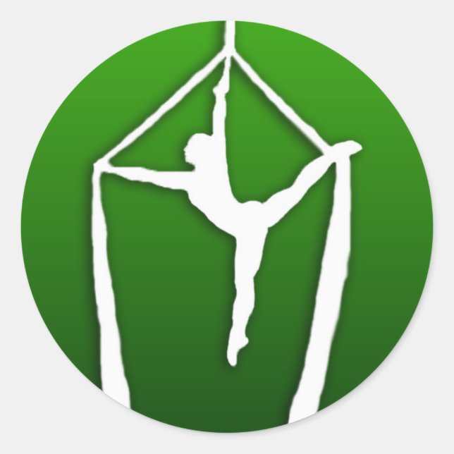 Sticker Rond Acrobatapillar sur vert (Devant)