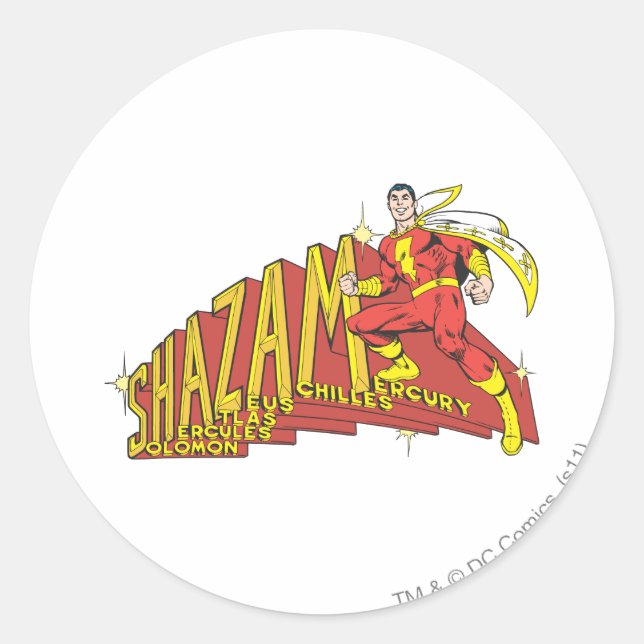 Sticker Rond Acronyme de Shazam (Devant)