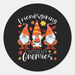 Sticker Rond Action d'Ami Avec Mes Gnomes Action de grâce Trois