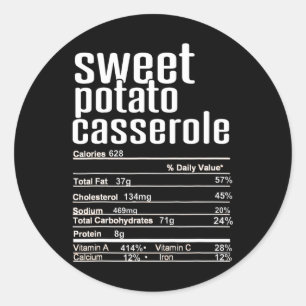 Sticker Rond Action de grâce Noël Patate douce Cerole Nutrition