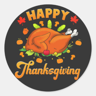 Sticker Rond Action de grâces - Bon thanksgiving