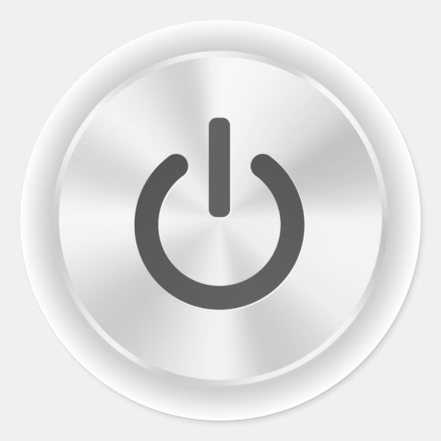 Sticker Rond Activer Le Bouton Gray Funny (Devant)