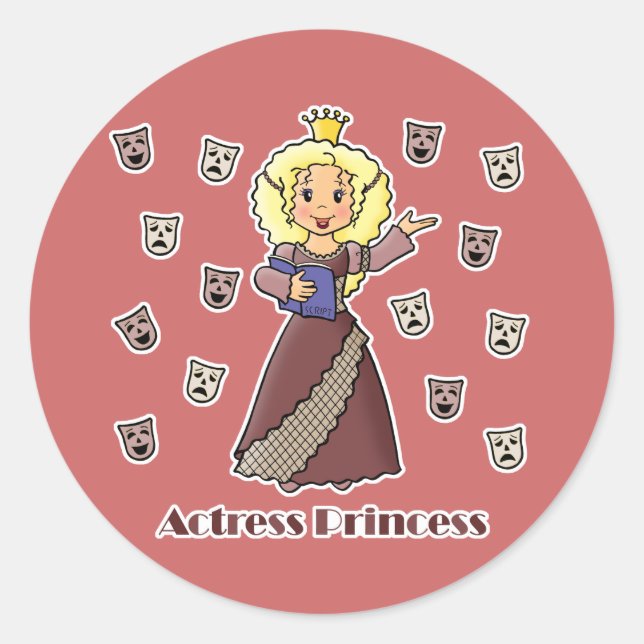 Sticker Rond Actrice princesse (Devant)