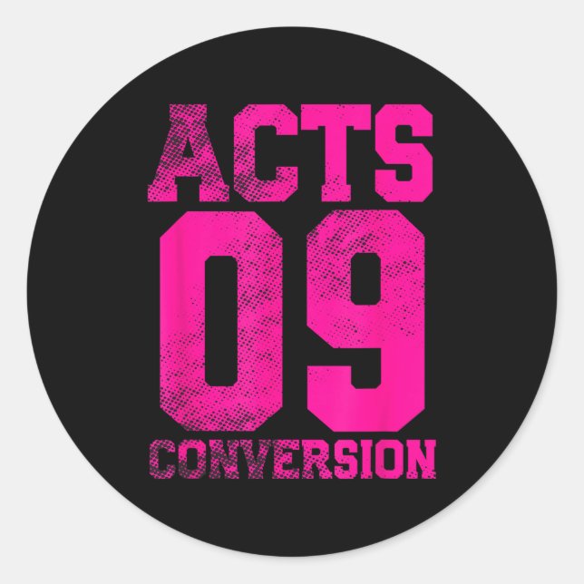 Sticker Rond Acts 9 Conversion Bible Chapter Jersey Design  (Devant)