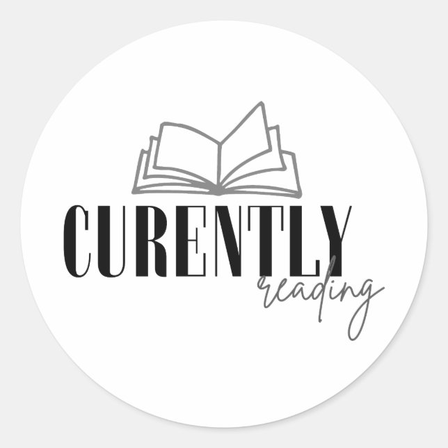 Sticker Rond Actuellement en train de lire (Devant)