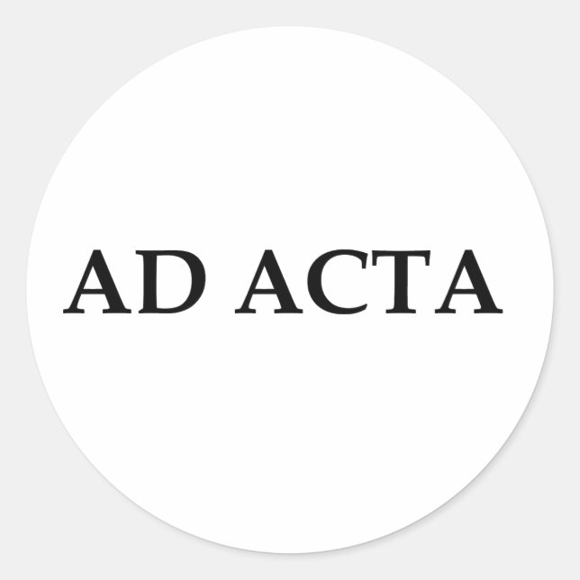 Sticker Rond Ad acta (Devant)