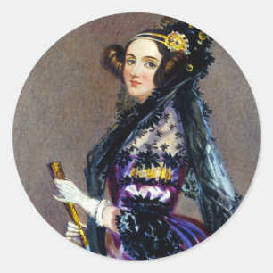 Sticker Rond Ada King comtesse de Lovelace par Alfred Chalon
