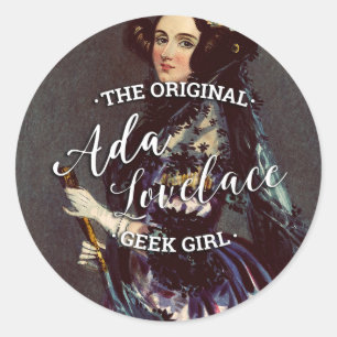 Sticker Rond Ada Lovelace - La fille Geek originale