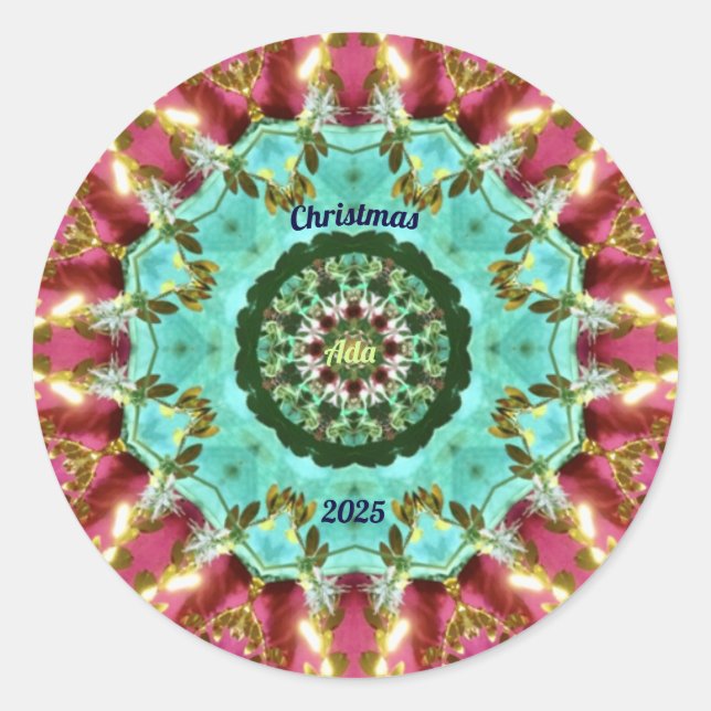 Sticker Rond ADA ~ NOËL 2025 ~ WOW! Rouge vert or (Devant)