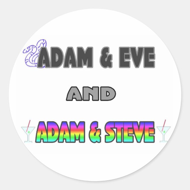 Sticker Rond Adam & Eve & Adam & Steve (Devant)
