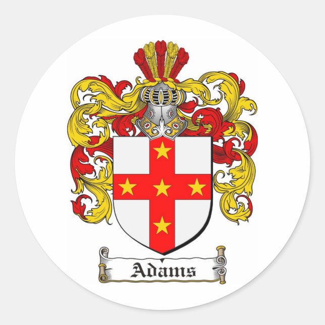 STICKER ROND ADAMS FAMILLE CREST - ADAMS COAT OF ARMS (Devant)