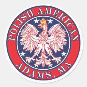 Sticker Rond Adams Massachusetts polonais