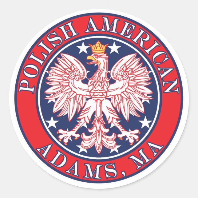 Sticker Rond Adams Massachusetts polonais (Devant)