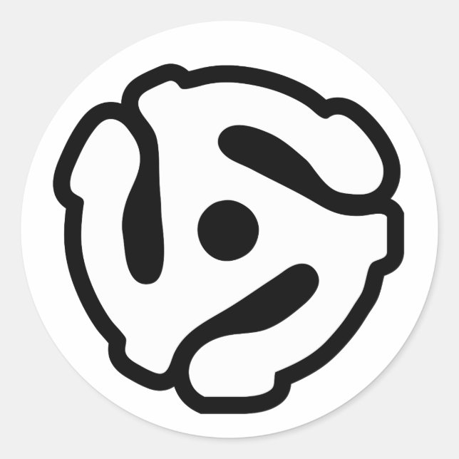 Sticker Rond Adaptateur vinyle de 7 pouces 45 tr/min insérez l' (Devant)