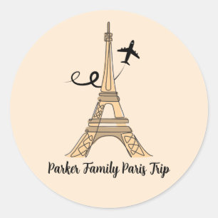 Sticker Rond Adapté Paris Trip Chic Tour Eiffel