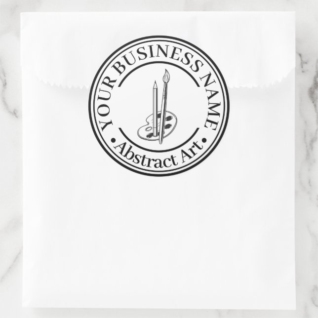 Sticker Rond Add Your Business Logo Painter (Sac)