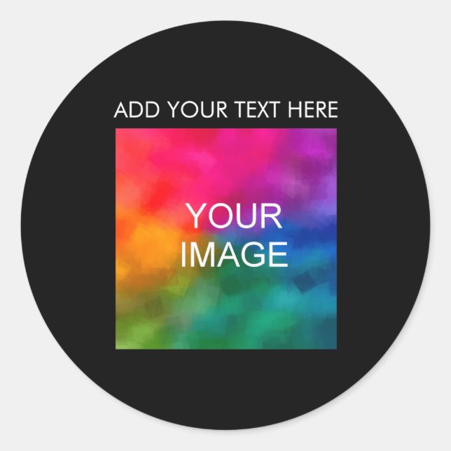 Sticker Rond Add Your Text Image Photo Double Sided Mens  (Devant)
