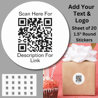 Sticker Rond Add Your Website Link URL -  Scan QR Code on white