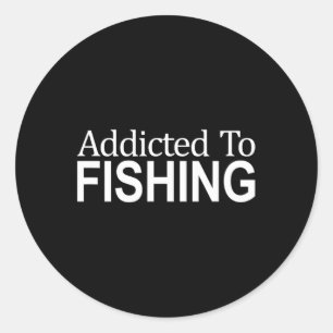 Sticker Rond Addicé À La Pêche -