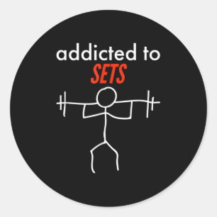 Sticker Rond Addicité Aux Jeux Drôle Gym Entraînement Naughty P