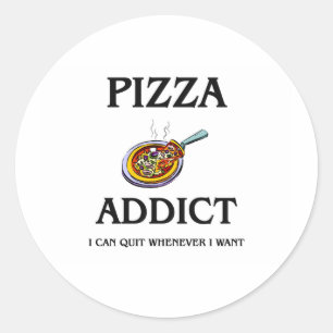Sticker Rond Addict à la pizza