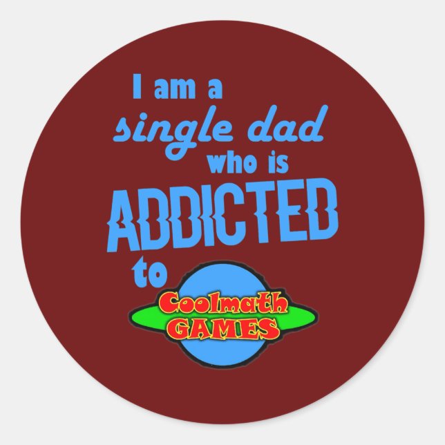 Sticker Rond addicted to Cool Math Games  (Devant)