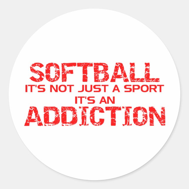 Sticker Rond Addiction au softball (Devant)