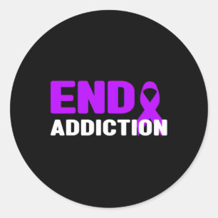 Sticker Rond Addiction finale - Sensibilisation à la dépendance