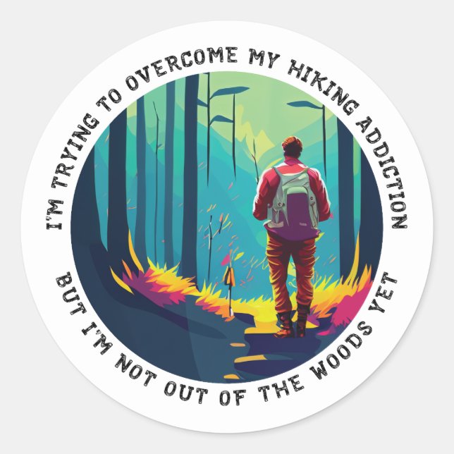 Sticker Rond Addiction randonnée (Devant)