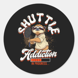 Sticker Rond Addiction Volant de badminton En Cours