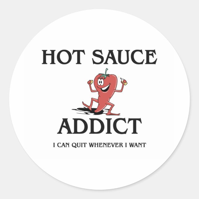 Sticker Rond Addictionnaire de sauce chaude (Devant)