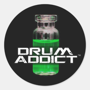 Sticker Rond Addictionnaire de tambour