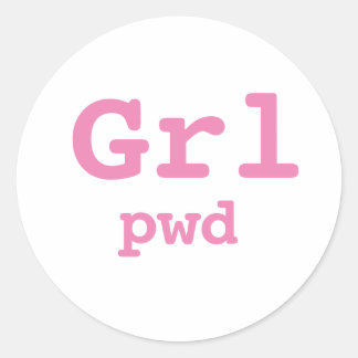 Sticker Rond Adesivo Grl pwd