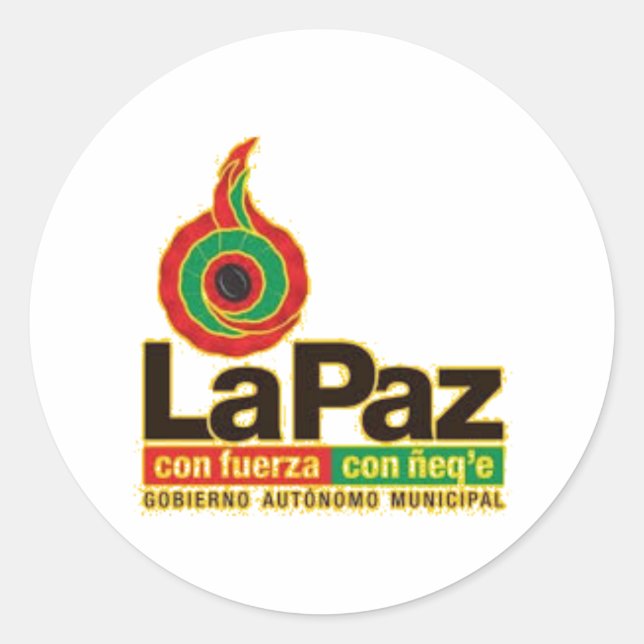 Sticker Rond Adesivo La Paz con fuerza con ñeqe (Devant)