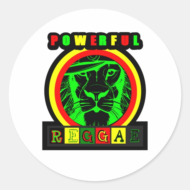 Sticker Rond Adesivo Powerful Reggae (Devant)