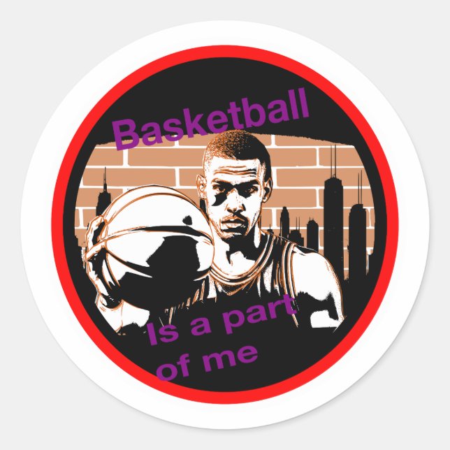 Sticker Rond Adesivo redonso Basketball is a part of me (Devant)