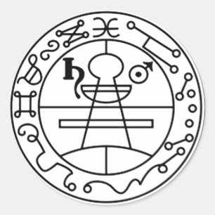 Sticker Rond Adhésif Timbre de Salomão Goétia