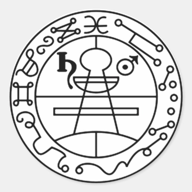 Sticker Rond Adhésif Timbre de Salomão Goétia (Devant)