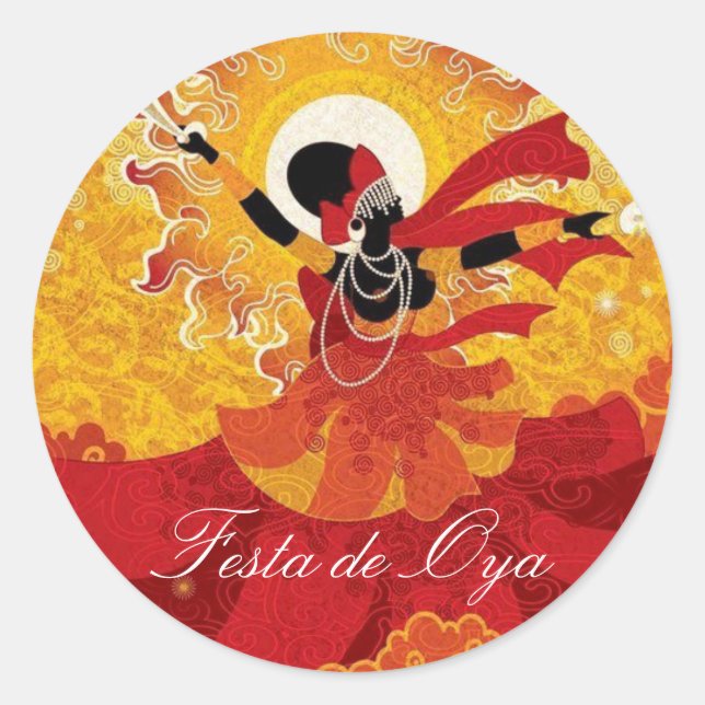 Sticker Rond Adhésive Fête d'Oya (Devant)