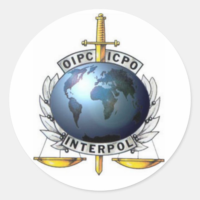 Sticker Rond Adhésive Interpol (Devant)