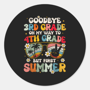 Sticker Rond Adieu 3e grade - 4e année Bonjour Su
