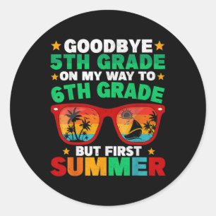 Sticker Rond Adieu 5e année Première année Diplôme d'été Dernie