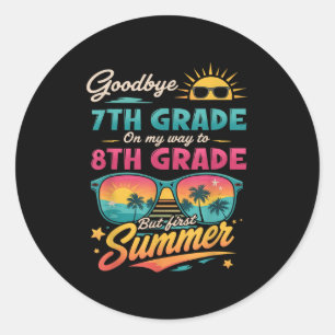 Sticker Rond Adieu 7e année En route vers 8e année, mais en pre