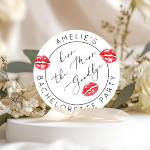 Sticker Rond Adieu enterrement de vie de jeune fille Kiss the M