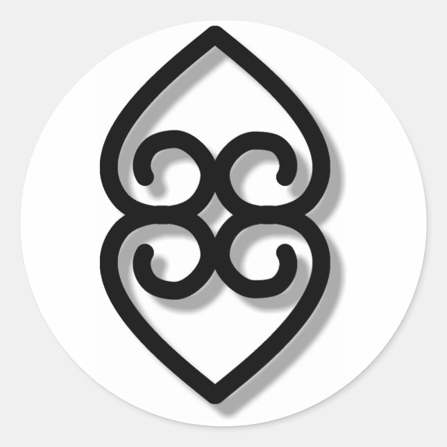 Sticker Rond Adinkra - earth-BW (Devant)