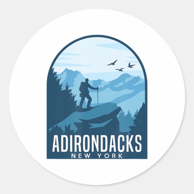 Sticker Rond Adirondack Mountain Escalade Randonnée Montagnard (Devant)