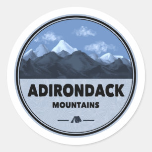 Sticker Rond Adirondack Mountains New York Camping