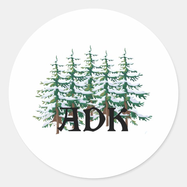 Sticker Rond Adirondack Pines ADK (Devant)